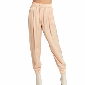 Olivaceous Satin Pleated Trousers